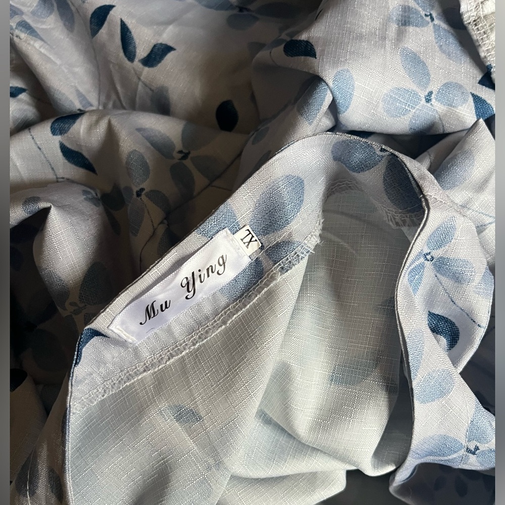 Light Blue Floral Women's Dresses - Picture 8 of 8
